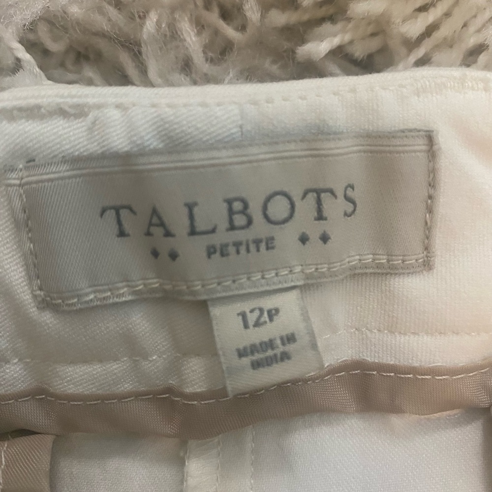 TALBOTS Cream Ankle Pants sz 12P - Picture 2 of 6